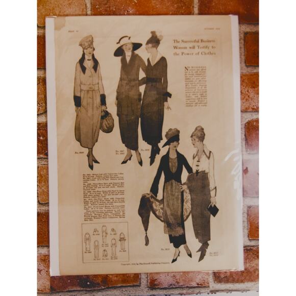 1918 Womans Fashion‎ 1910s Apparel Original Vtg Magazine Page for Display - Picture 2 of 10